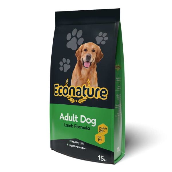 ECONATURE YETİŞKİN KÖPEK MAMASI KUZU ETLİ 15 KG.