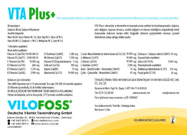 VTA PLUS + VİTAMİN PLUS AMİNOASİT