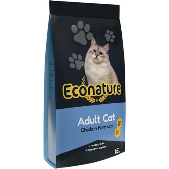 ECONATURE TAVUKLU KEDİ MAMASI 15 KG.