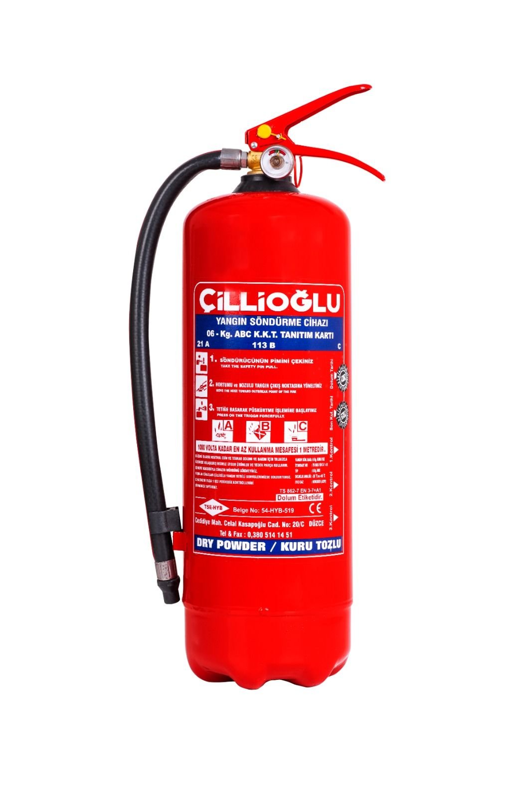 Yangın söndürme tüpü 6 kg.