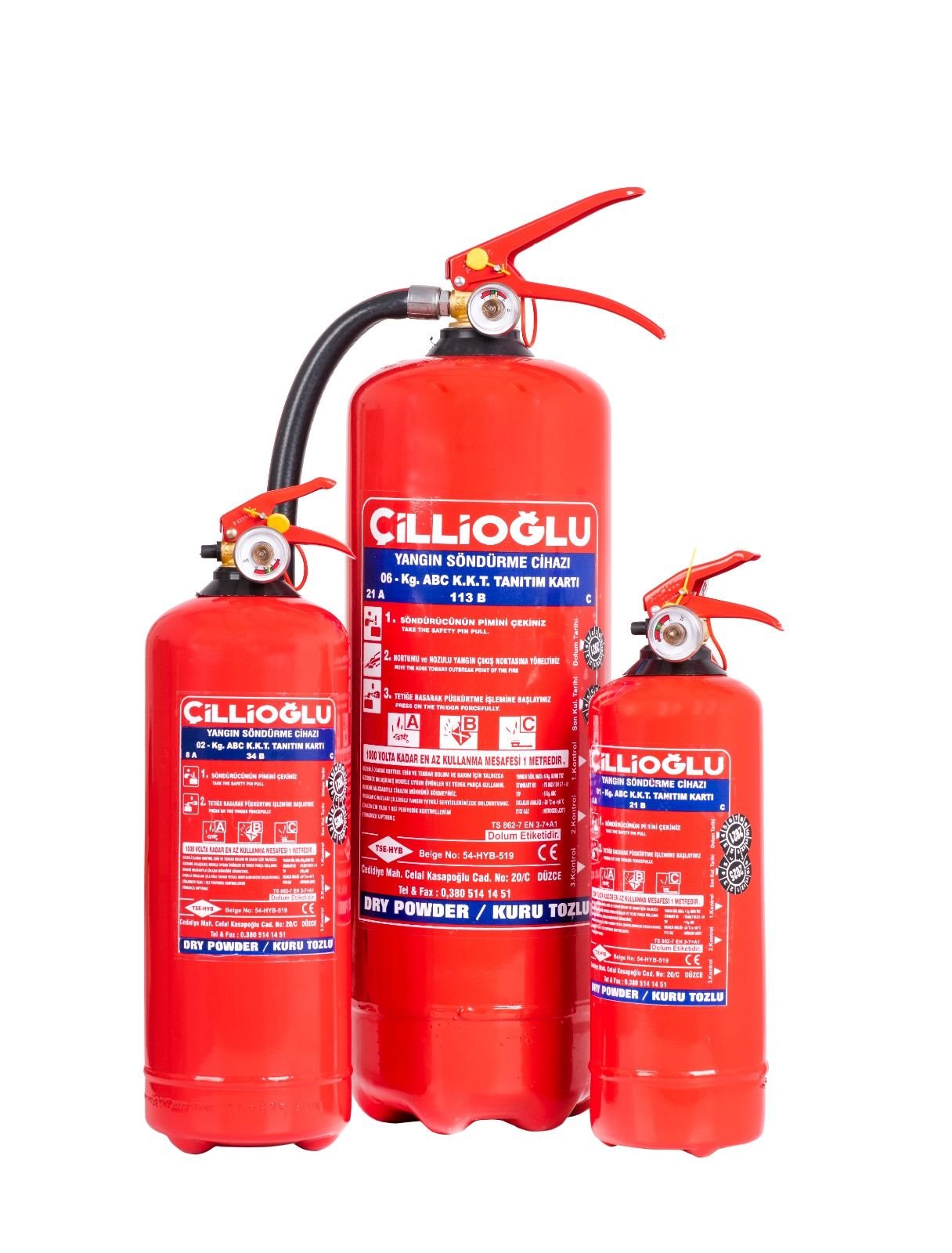 Yangın söndürme tüpü 2 kg.
